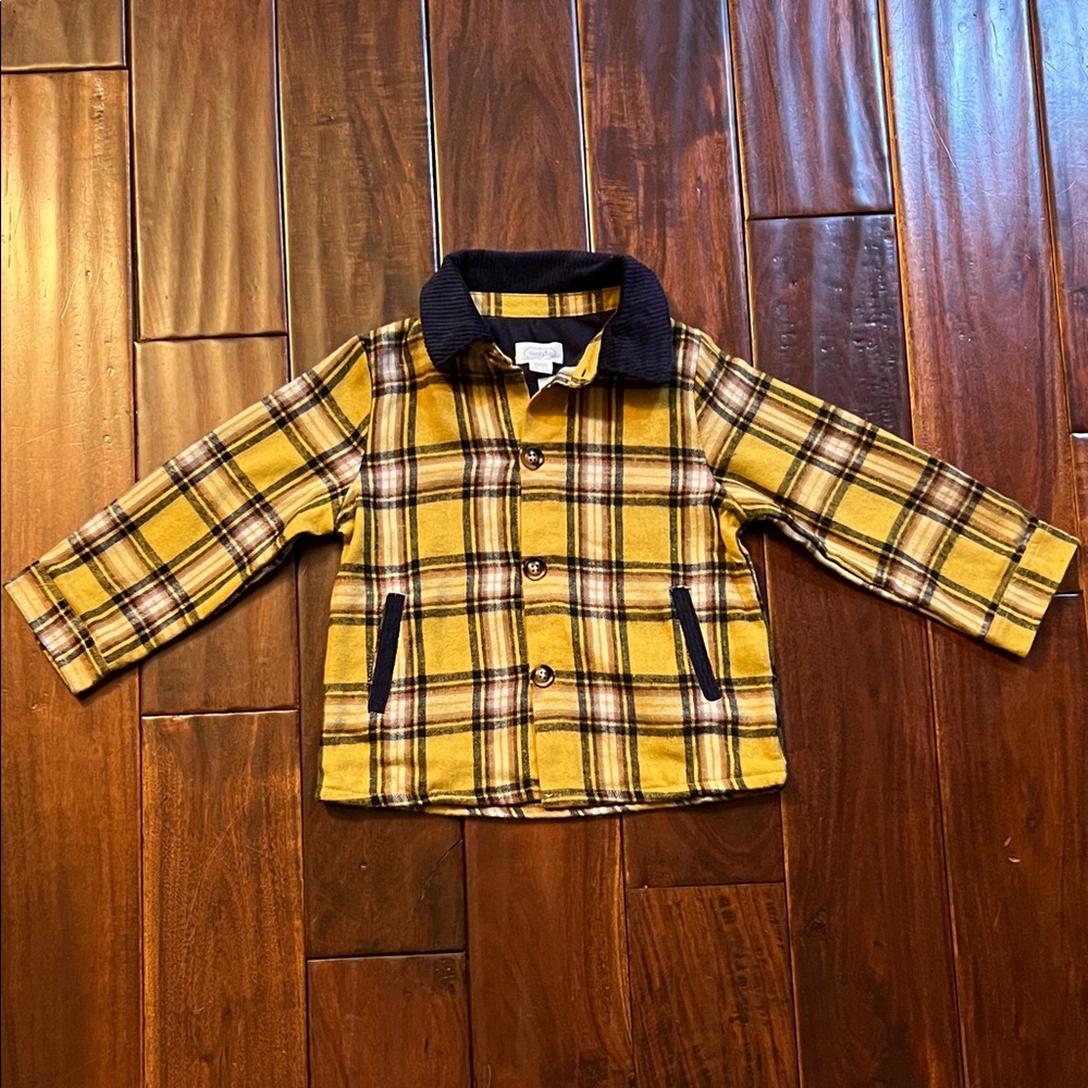 Mud Pie Yellow Plaid Kids Shacket